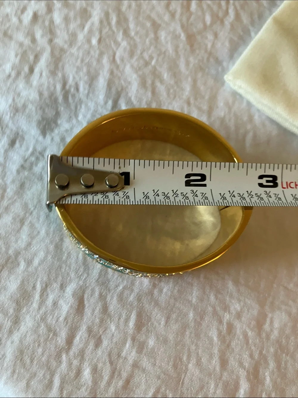 kate spade: Turquoise Enamel & Gold Tone Crystal-Accent Bangle- Hinge- Dust Bag